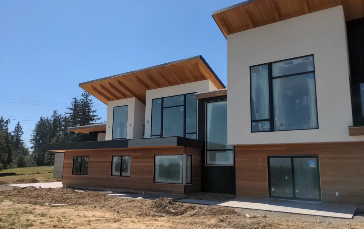 Modern house with large windows